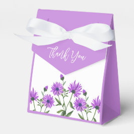 Caixinha De Lembrancinhas Chic Purple Xeranthemum Floral Obrigado