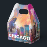 Caixinha De Lembrancinhas Chicago Skyline Abstrato Art<br><div class="desc">Adicione um toque moderno ao seu evento com esta caixa de favoritos com a arte da linha do horizonte de abstrato Chicago. Perfeito para casamentos,  festas ou presentes corporativos.</div>