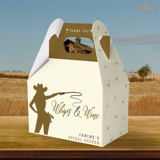 Caixinha De Lembrancinhas Chicotes & Vinho (Whips & Wine Cowgirl Bridal Shower Favor Boxes
)