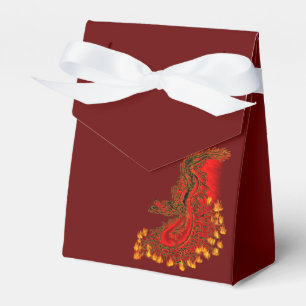Caixinha De Lembrancinhas China Dragon vermelho e design de ouro