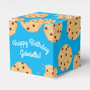 Caixinha De Lembrancinhas Chip Cookies primeiro aniversario Festa Azul