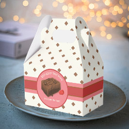 Caixinha De Lembrancinhas Choc Chunk Brownie - framboesa e marrom - seu text