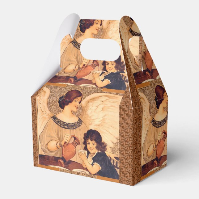 Caixinha De Lembrancinhas Chocolate Angel French Antiguado (Frente)