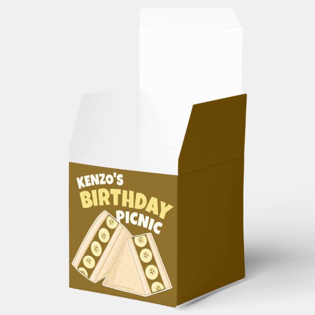 Caixinha De Lembrancinhas Chocolate Banana Sandwich Birthday Picnic Party (Aberto)