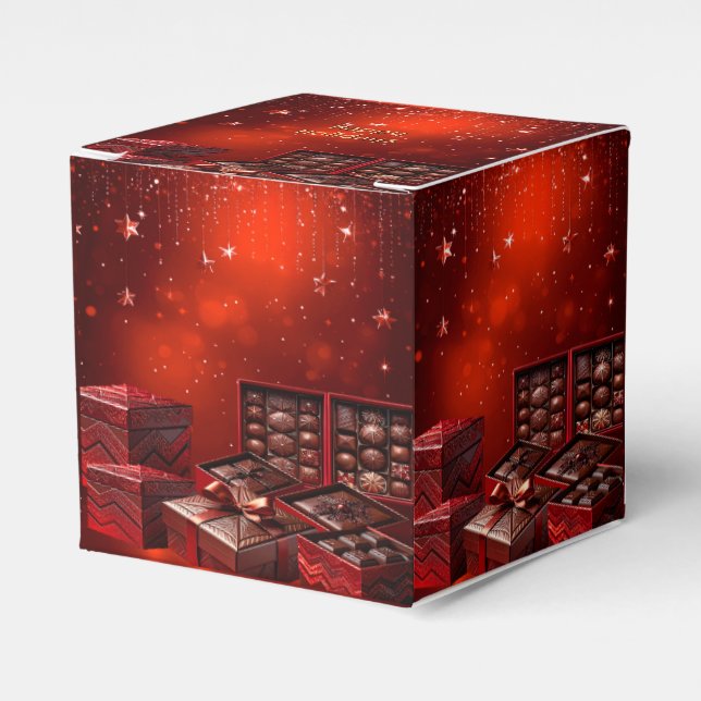 Caixinha De Lembrancinhas Chocolate Candy Christmas Holiday Favor Box (Frente)
