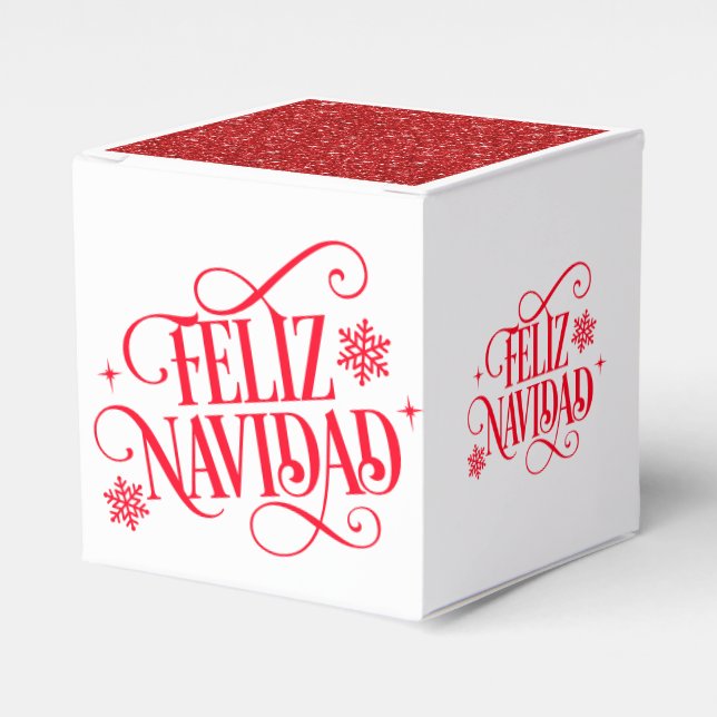 Caixinha De Lembrancinhas Christmas Feliz Navidad Favor Gift Box (Frente)