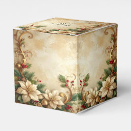 Caixinha De Lembrancinhas Christmas Floral Holiday Favor Box