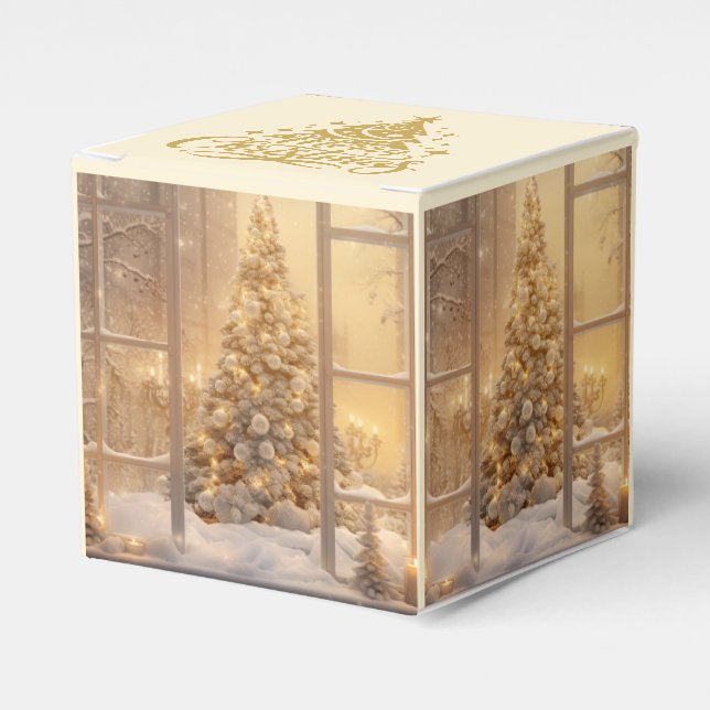 Caixinha De Lembrancinhas Christmas Tree Photo Favor Gift Box (Frente)