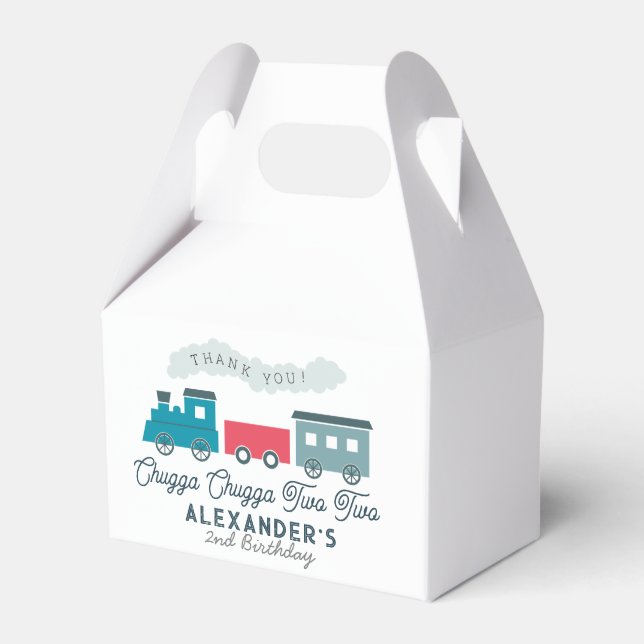 Caixinha De Lembrancinhas Chugga Chugga Dois segundo aniversário Azul de Com (Frente)