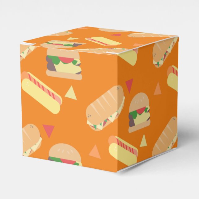 Caixinha De Lembrancinhas CHURRASCO Quente Burger Comida Sanduíche - Parte L (Frente)