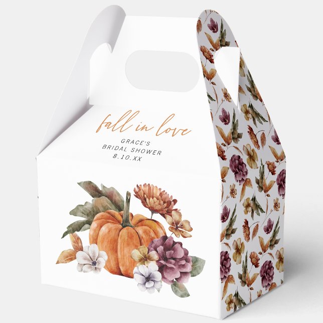 Caixinha De Lembrancinhas Chuva de Amor Chá de Noiva (Autumn Watercolor Floral Fall In Love Bridal Shower Favor Boxes by Painted Paperie
)