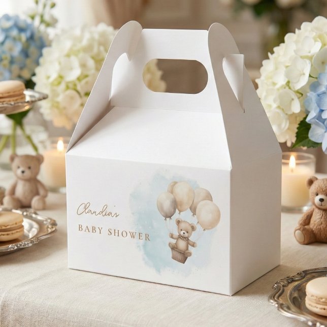 Caixinha De Lembrancinhas Chuva de Amor Chás de Bebê Neutro (Bearly Wait Baby Shower Favor Box)