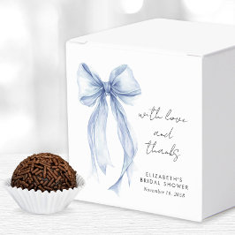 Caixinha De Lembrancinhas Chuva de Noiva em Aquarela Azul com Laço Sedutor