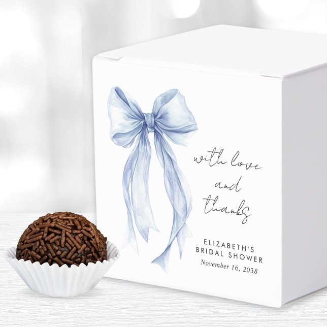 Caixinha De Lembrancinhas Chuva de Noiva em Aquarela Azul com Laço Sedutor (Criador carregado)