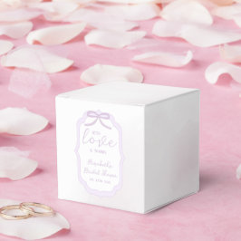 Caixinha De Lembrancinhas Chuva de Noiva em Aquarela com Laço Roxo