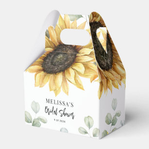 Caixinha De Lembrancinhas Chuva de Noiva Floral Aquarela de Girassol Roscas
