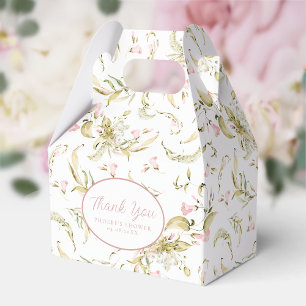 Caixinha De Lembrancinhas Chuva de Noiva Floral Aquarela em Rosa