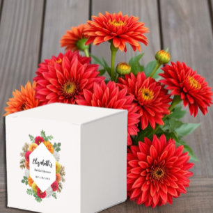 Caixinha De Lembrancinhas Chuva de Noiva Floral Outono Dahlia