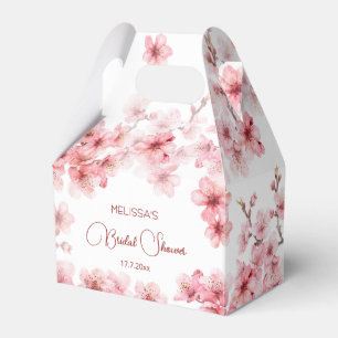 Caixinha De Lembrancinhas Chuva de Noiva Rosa Branca com Flor de Cerejeira e
