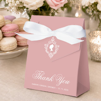 Caixinha De Lembrancinhas Chuva de Noiva Rosa Regência Senhora & Brasão Rosa