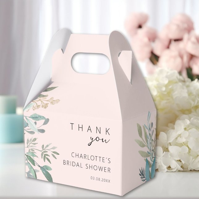 Caixinha De Lembrancinhas Chuva de Noivas Folhada (Personalized Leafy Bridal Shower Favor Boxes)