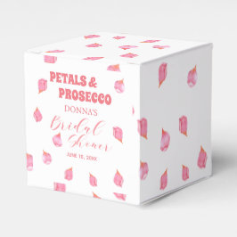 Caixinha De Lembrancinhas Chuva de Pétalas e Prosecco Rosa Chá de Noiva