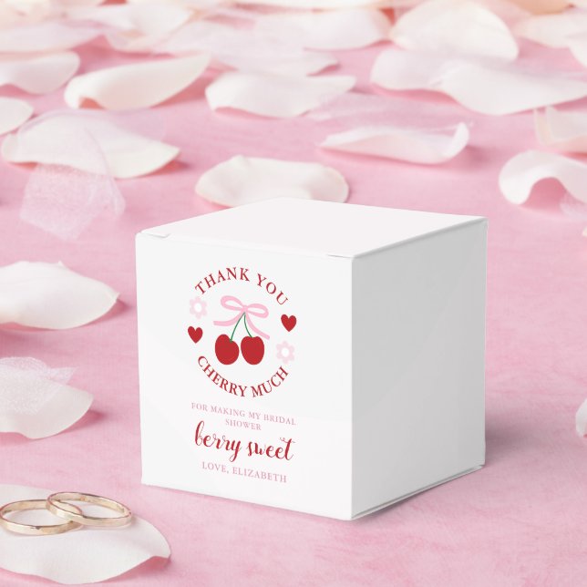 Caixinha De Lembrancinhas Chuva de Presentes de Noiva Cereja Doce (Casamento)