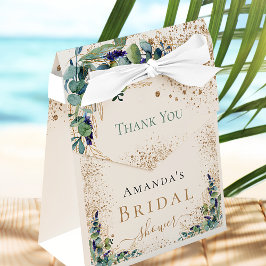 Caixinha De Lembrancinhas Chuva de presentes eucalipto brilho obrigado