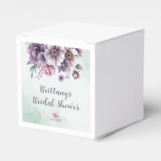 Caixinha De Lembrancinhas Chuva de Presentes Lavanda & Floral Verde (Frente)