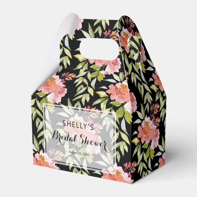 Caixinha De Lembrancinhas Chuva Verde Flora Vermelha Noivado Banho (Frente)