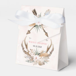 Caixinha De Lembrancinhas Chuveiro de Noiva Boho Galhadas de Veado e Flores