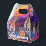 Caixinha De Lembrancinhas Cincinnati Skyline Abstrato Art<br><div class="desc">Adicione um toque moderno ao seu evento com esta caixa de favoritos com a arte em linha do horizonte abstrato Cincinnati. Perfeito para casamentos,  festas ou presentes corporativos.</div>