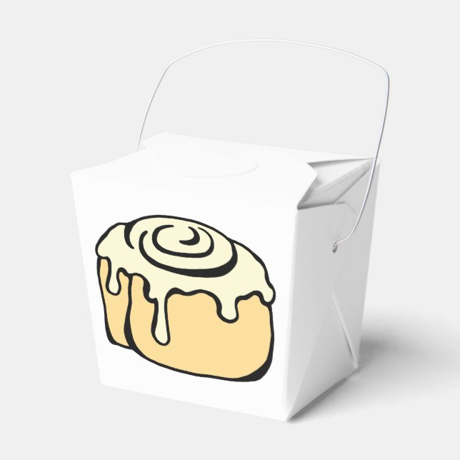 Caixinha De Lembrancinhas Cinnamon Roll Honey Bun Cute Cartoon Design White (Frente)