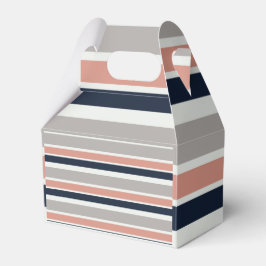 Caixinha De Lembrancinhas Cinza Marinho Azul, Tiras Costeiras Rosa