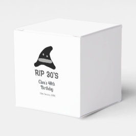 Caixinha De Lembrancinhas Cinza preto RIP 30's 40º aniversário chapéu de bru