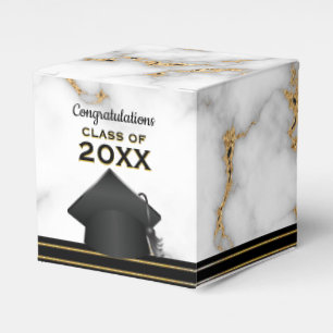 Caixinha De Lembrancinhas Cinzas de Carrara Marble e Festa de formatura Dour
