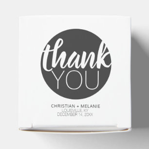 Caixinha De Lembrancinhas Círculo Negro Elegante Clássico Obrigado Casamento