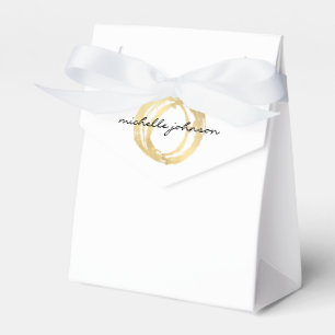 Caixinha De Lembrancinhas Círculo Pintado de Ouro Falso Luxuoso Logotipo Des