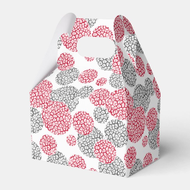 Caixinha De Lembrancinhas Círculos com cinza e impressão de pele-leopardo ve (Verso)