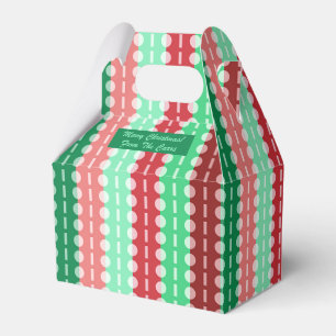 Caixinha De Lembrancinhas Círculos de Natal em Strips Vermelho e Verde Gable