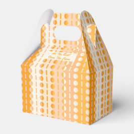 Caixinha De Lembrancinhas Círculos em Listras-Laranja Pêssego Ombre Gable 