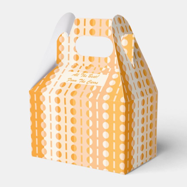 Caixinha De Lembrancinhas Círculos em Listras - Ombre Laranja Pêssego Gable (Frente)