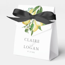 Caixinha De Lembrancinhas Citrus Lemon Floral Watercolor