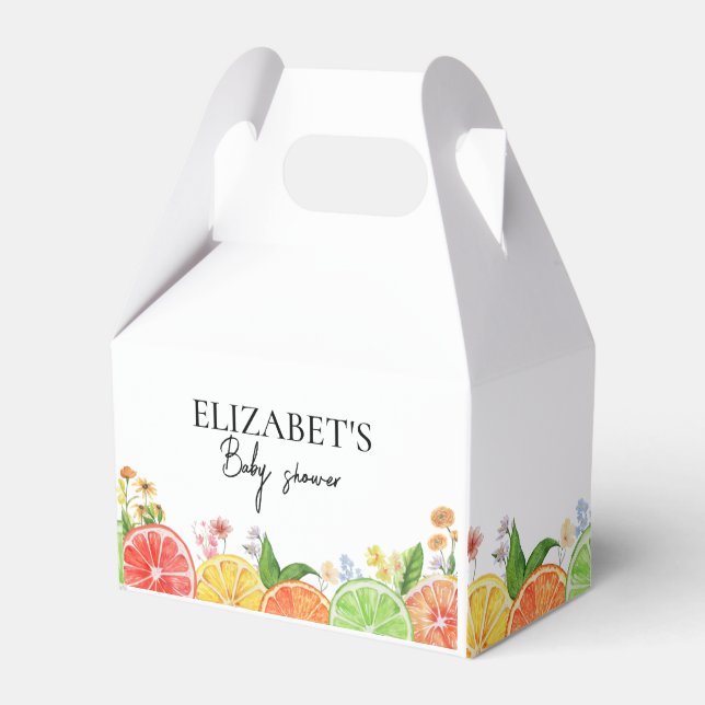 Caixinha De Lembrancinhas Citrus Little Cutie Chá de fraldas (Frente)