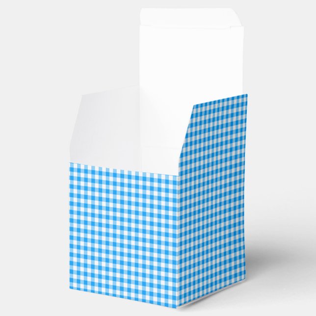 Caixinha De Lembrancinhas CKC-Gingham-Pastel Blue-White-PARTITY FAVOR BOX,sq (Aberto)