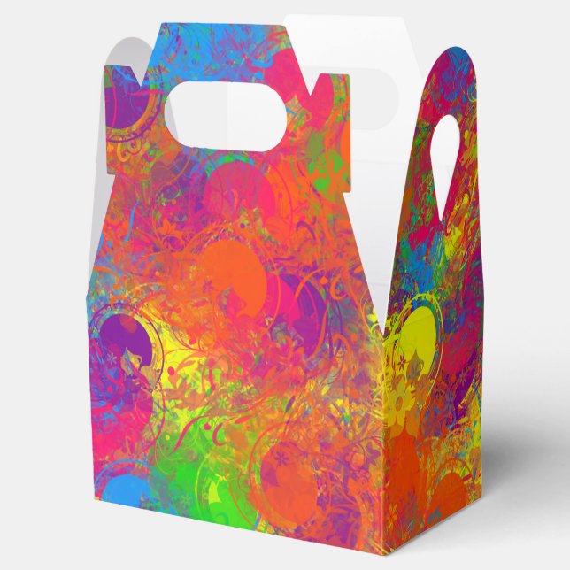 Caixinha De Lembrancinhas CKC-Paint Can Florals-Gable Favbox (Aberto)