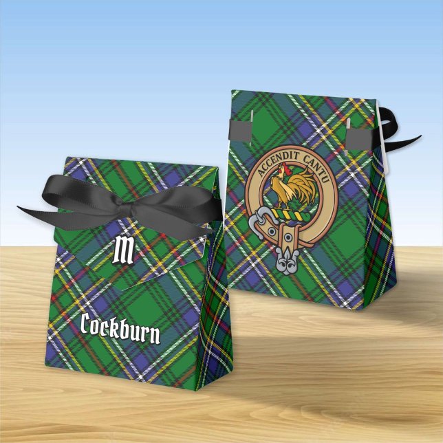 Caixinha De Lembrancinhas Clan Cockburn Crest sobre Tartan (Criador carregado)