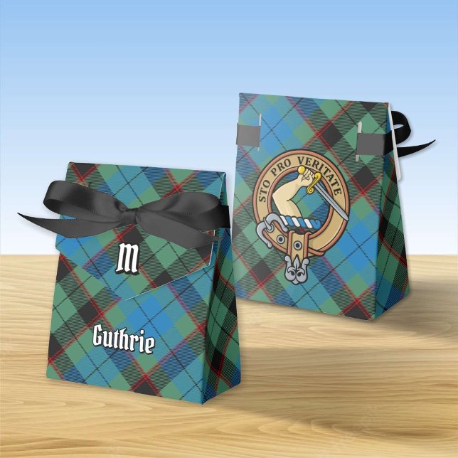 Caixinha De Lembrancinhas Clan Guthrie Crest sobre Tartan (Criador carregado)