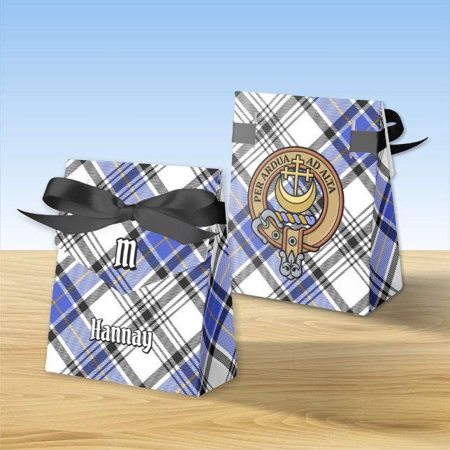 Caixinha De Lembrancinhas Clan Hannay Crest sobre Tartan (Criador carregado)