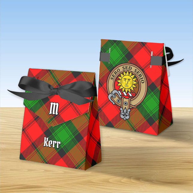 Caixinha De Lembrancinhas Clan Kerr Crest sobre Tartan (Criador carregado)